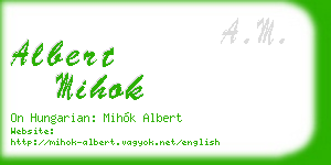 albert mihok business card